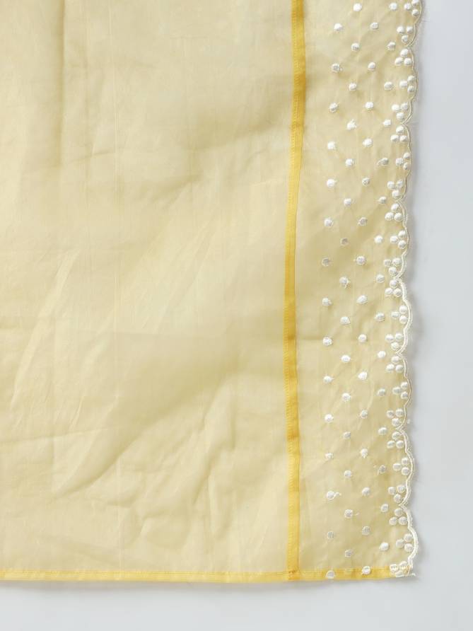 SET0155 Yellow Fiorra Silk Raksha Bandhan Special Kurti With Bottom Dupatta Wholesalers In Surat